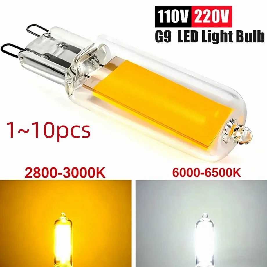 

G9 LED Light Bulb 7W 9W 12W 15W Super Bright COB Glass Lamp AC110V 220V Constant Current Indoor Home Lighting 10~1PCS
