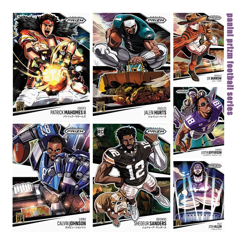 Coleção de Cartões DIY da Série Panini Prizm Football com Jalen Hurts, Josh Allen, Justin Jefferson e Patrick Mahomes - Brinquedos e Presentes