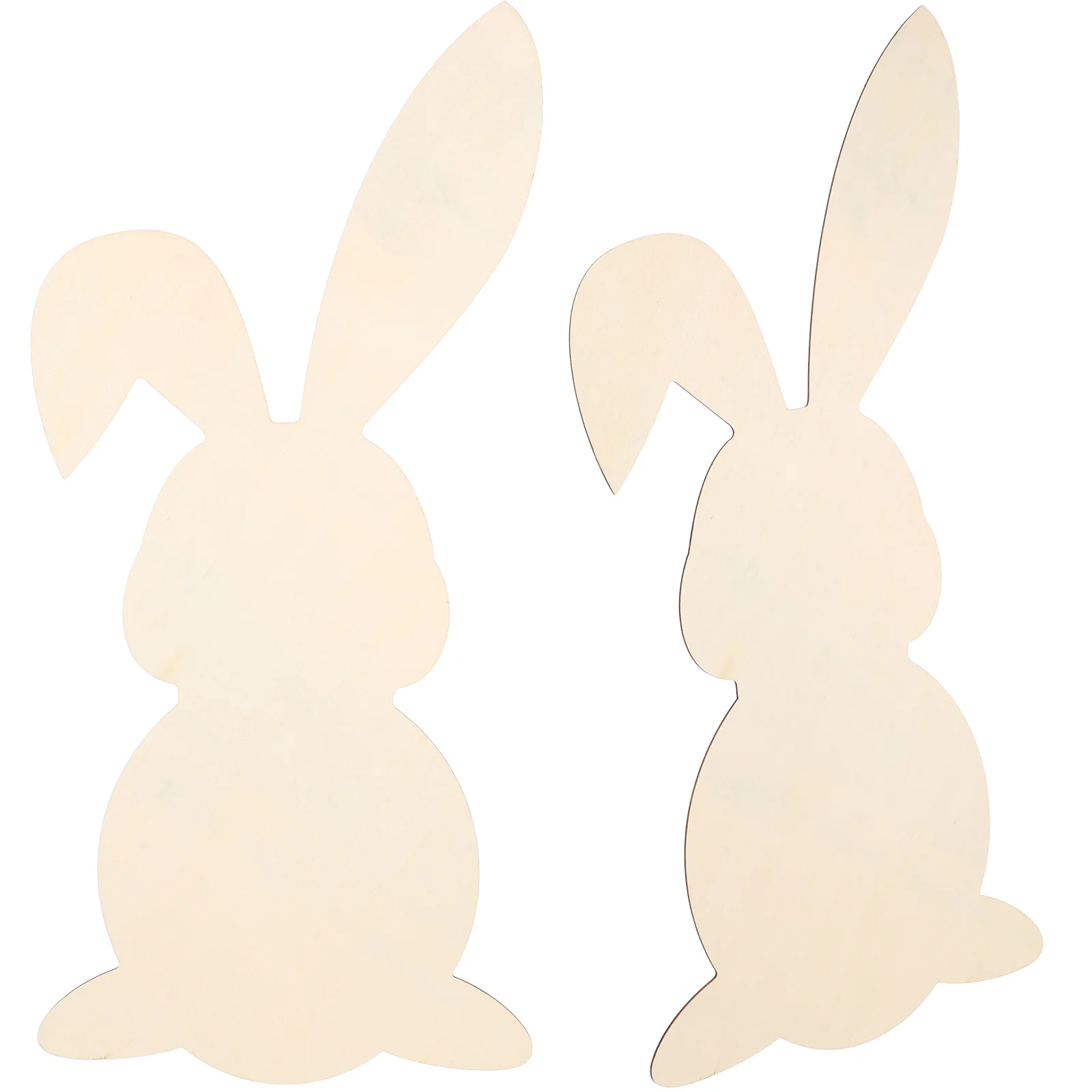 

2Pcs Rabbit Shaped Wood Ornaments DIY Easter Hanging Decor Craft Kit Natural Unfinished Wooden Slices for Home Window Display