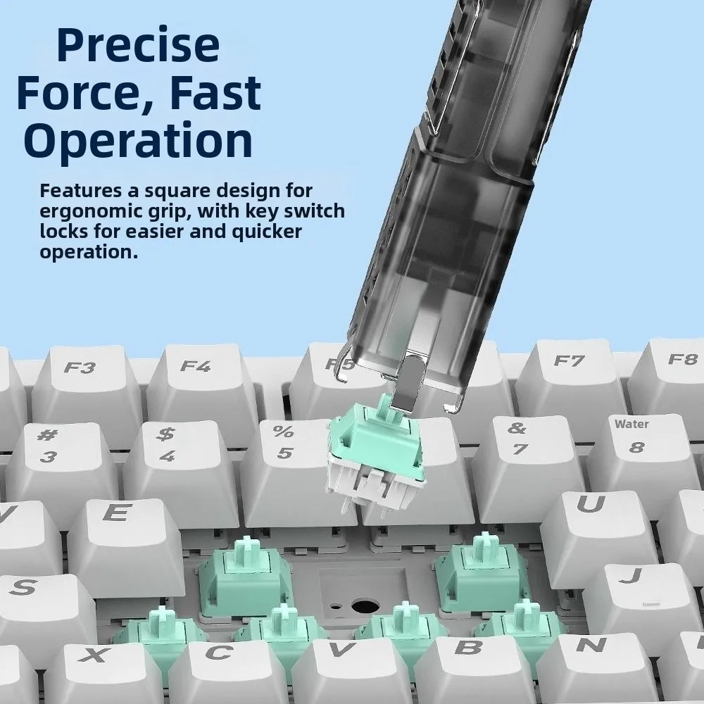 

2 in 1 Keys Caps Puller DIY Multifunction Keyboard Action Adjuster Four-Jaw Design Portable Keyboard Switch Puller RGB Keyboard