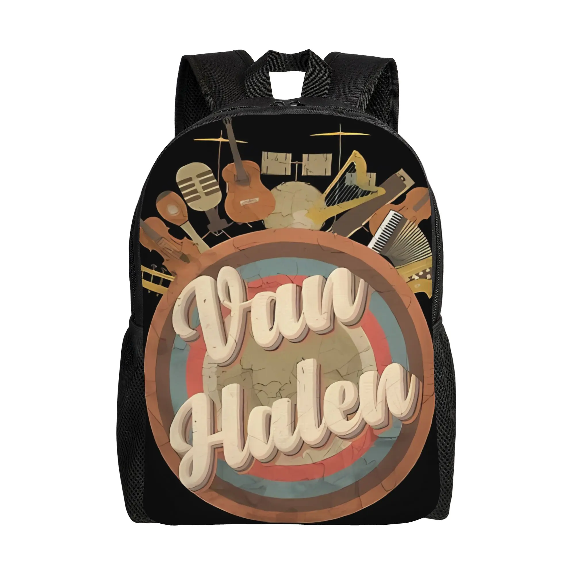 

80s Music Van Halen Schoolbag Men Fashionable mochila useful things travel Large Capacity Schoolbag Back To School Season