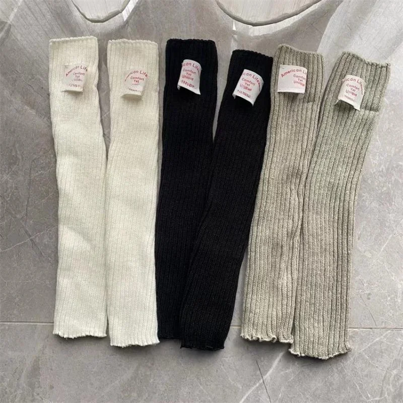 Practical New 2-in-1 Multifunctional Wool Knit Leg Warmers Korean Style Women Over Knee Thigh Socks Arm Covers Punk Streetwear