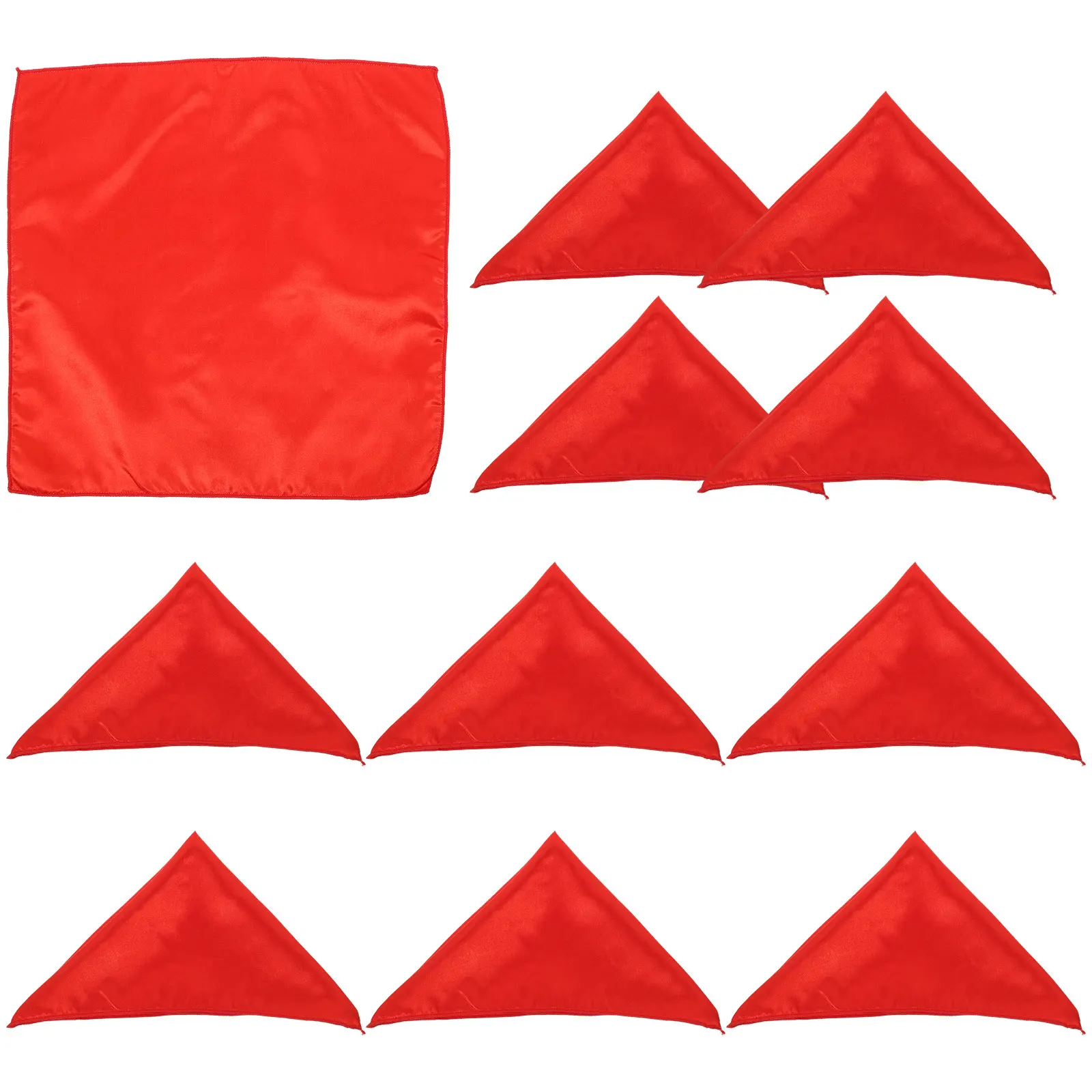 

10 Red Cloth Napkins Set Reusable Polyester Dining Napkin Square Round Table Wedding Home Textiles