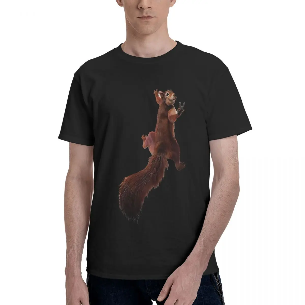 

Funny Squirrel 3D Print 100% Cotton Casual Breathable Confortable Totoro Football Shirts 2025 Men's Tops