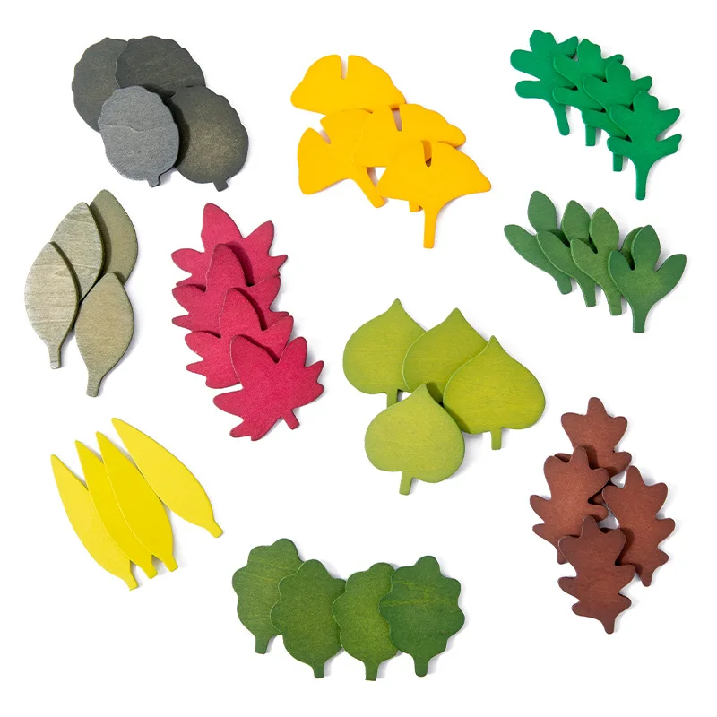 Wooden Leaf Toy Montessori Educational Toy for Kids Ornamental Leaves Cognition Sensory Toy Gift Leaf Decoration for Kids