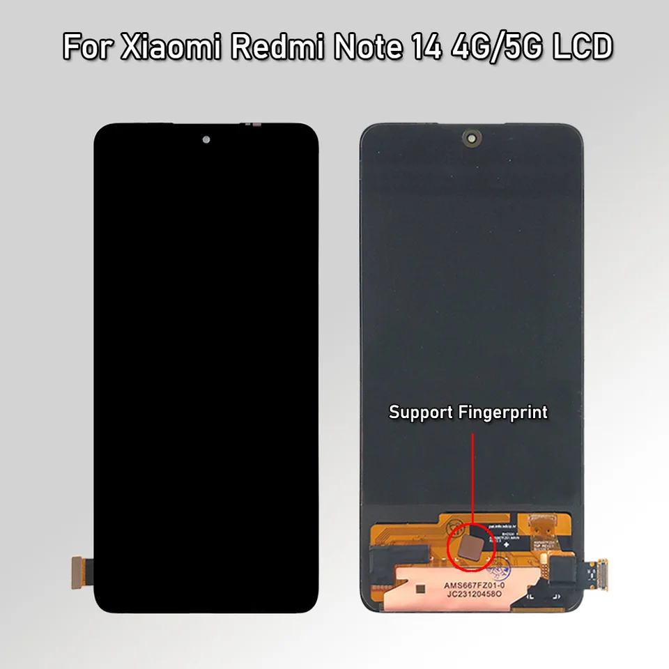Schermo LCD AGCUT Per Redmi Note 14 4G – 6.67" Incell, Touchscreen Assembly Con Strumenti Di Riparazione (no 5G)
