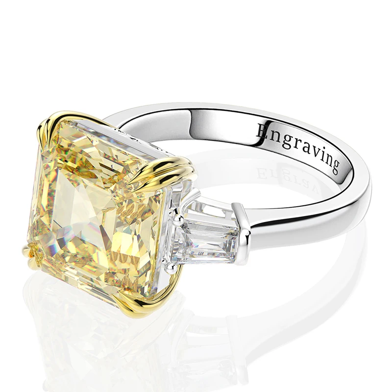Anillo de compromiso OEVAS | Plata de Ley 925, citrino, diamante 💍