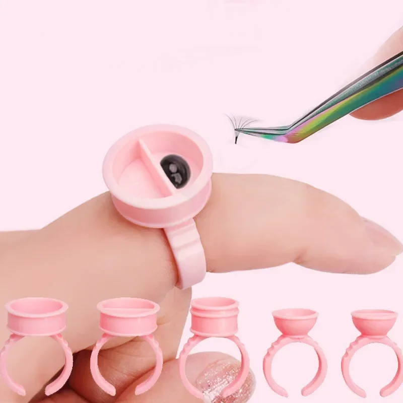 

100Pcs Disposable Tattoo Ink Caps Microblading Permanent Pigment Cap Ring Makeup Eyelash Glue Nail Gel Tattoo Ring Cup Container