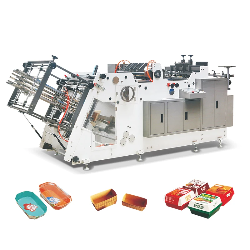 High Speed PE Coated Paper Food Box Making Machine Automatic Hamburger Carton Erecting Machine Takeaway Packaging Production Lin