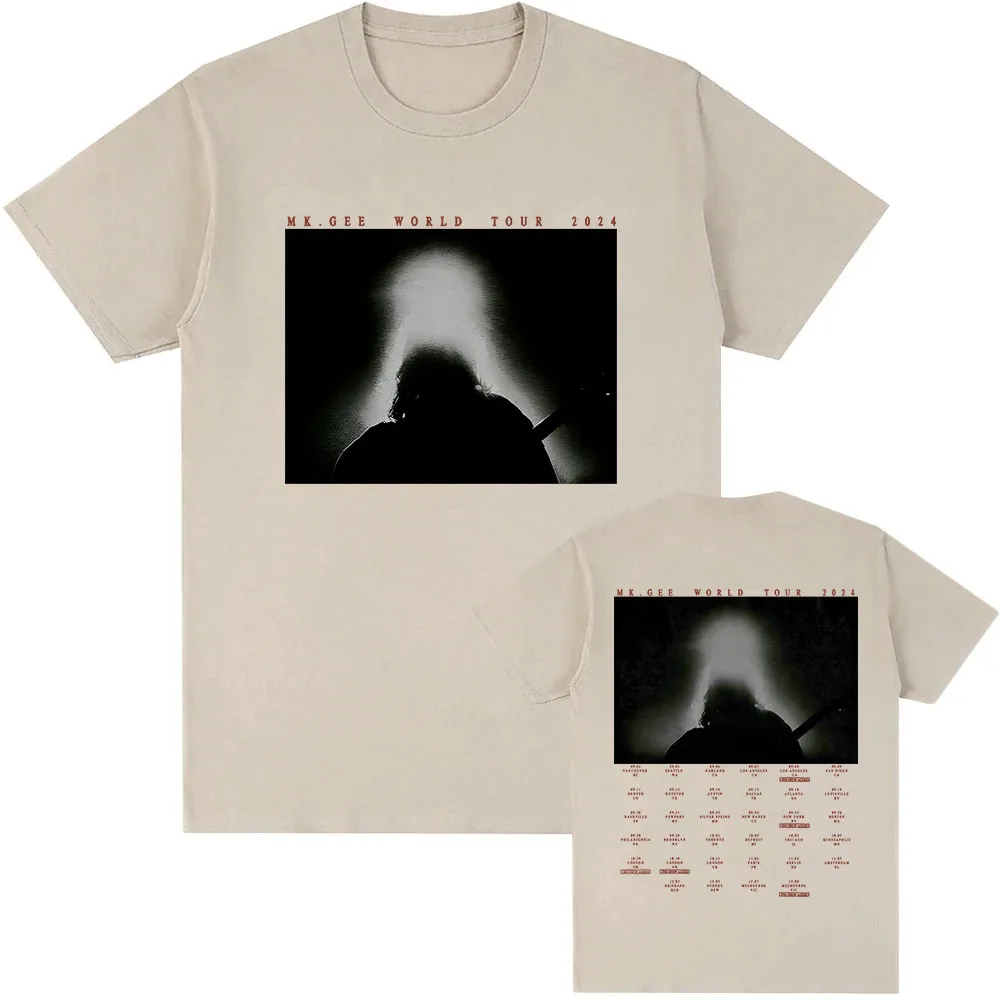 Mk.gee World Tour 2024 Tshirt Album Pronounced McGee Graphic T-shirt Cotton Summer High Quality Tee-shirt Harajuku Pop Music Tee - Image 3
