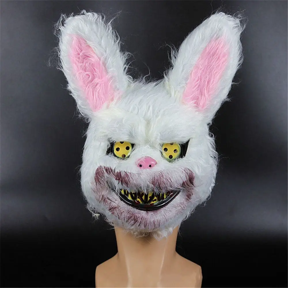 Halloween-Maske weiße Hase Kaninchen blutige gruselige Halloween-Horror-Killer-Maske beängstigende Erwachsenen maske