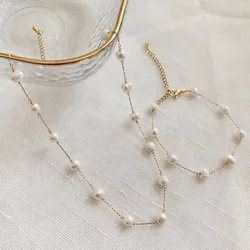Stainless Steel Chain Natural Freshwater Pearl Choker Necklace for Women Wedding Jewelry Potato Baroque Pearl Collier Femme Gift