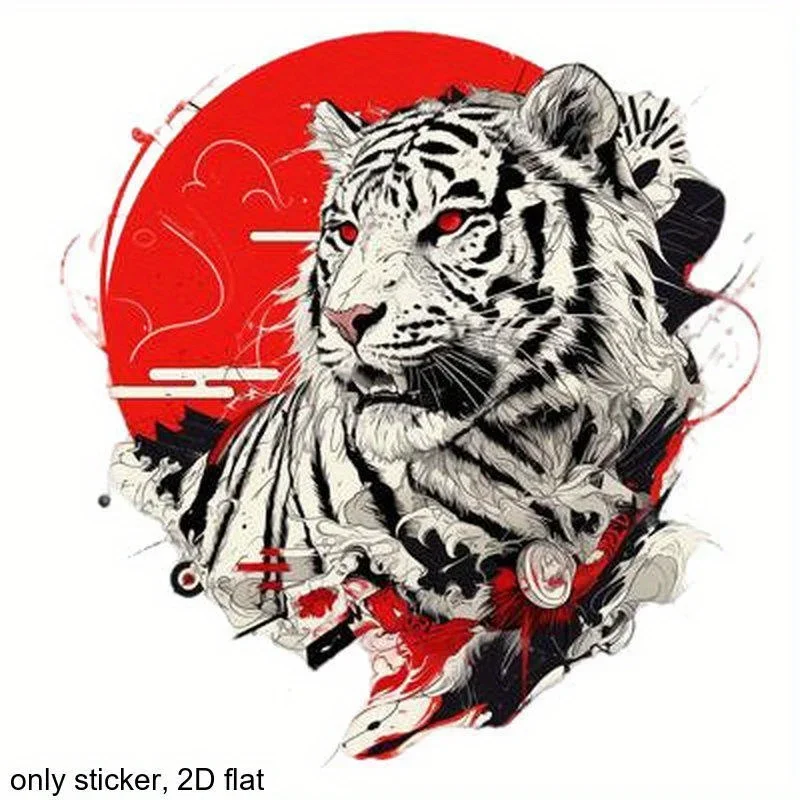 Autocollant de Moto de voiture Design tigre blanc 4 pièces/ensemble, autocollant tendance pour carrosserie de Moto automobile, autocollant Animal de véhicule accrocheur