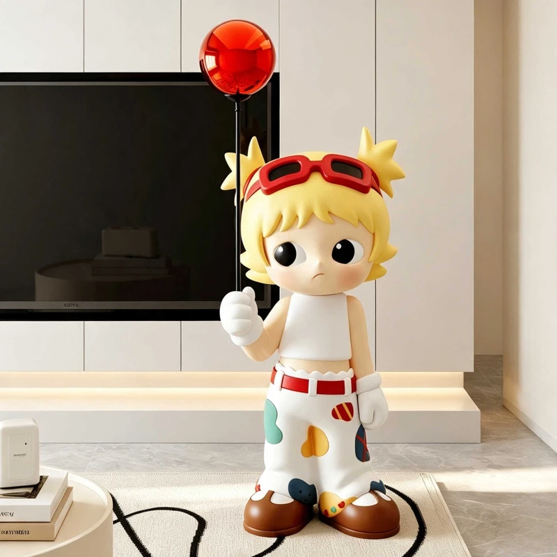 Home Decor 90cm Balloon Cartoon Doll Statue Large Floor Decoration Nordic Living Room TV Cabinet Sofa Side Decorative Figurines