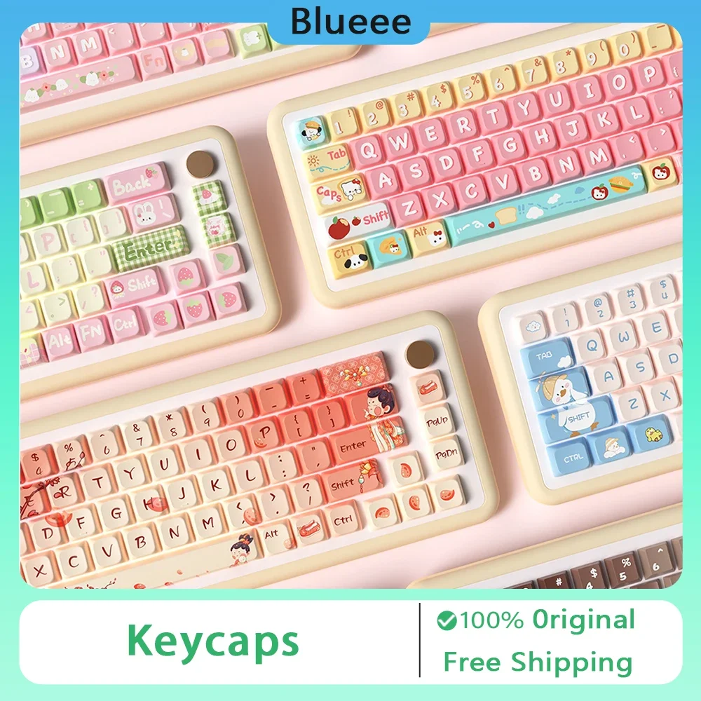 

Gaming Keycaps Original Theme Key Cap MDA Profile Cute Anime PBT Keycap Custom Mechanical Keyboard For 104/108/87/61/64 Keyboard