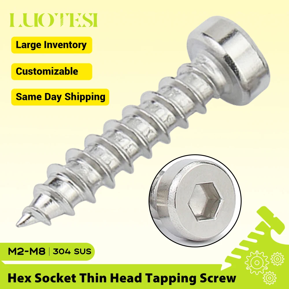 Hex Socket Head Cap Self-Tapping Screw Black Stainless Steel M2 M3 M4 M5 M6 M8 for Furniture Machinery Electrical Appliances
