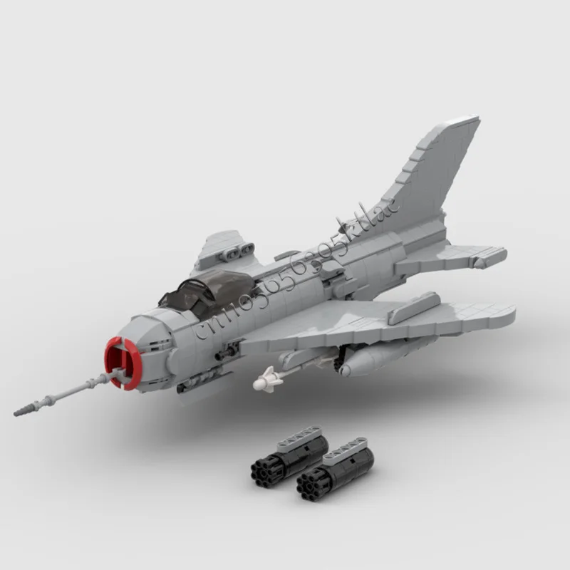 720 Parts MOC Second Generation Single Seat Twin Engine Mig 19S Fighter Jet Model Assembled Educational Creative Kids Toys Gifts