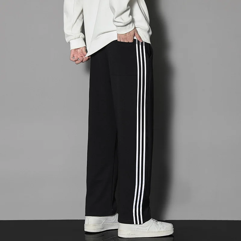 

Summer Elastic Men Running Sport Pants Jogging Sweatpants Casual Outdoor Quick Dry Loose Zipper Training Gym Fitness Trousers