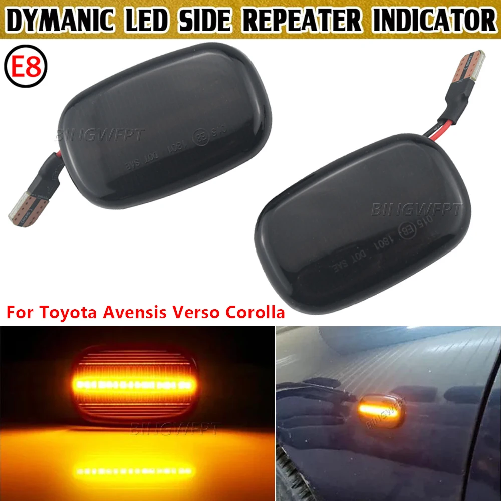 1Pair For Toyota 1992-2007 Corolla E10/E11/E12 LED Dynamic Side Marker Turn Light Indicator Blinker Signal Lamp