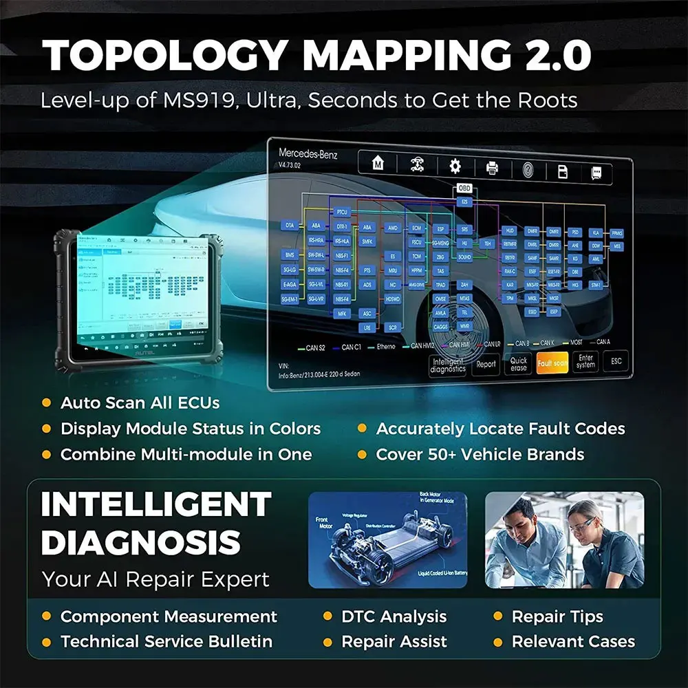 Autel MaxiSys Ultra EV Top Auto Electric Intelligent Diagnostic Scanner with Topology, ECU Programming & Coding