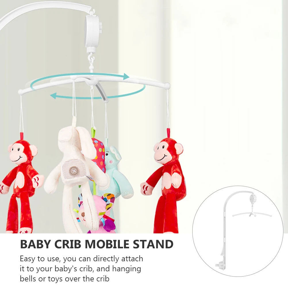 Culle per bambini Campana musicale Supporto mobile Staffa di supporto per letto Giocattoli giocattolo Braccio di supporto bianco
