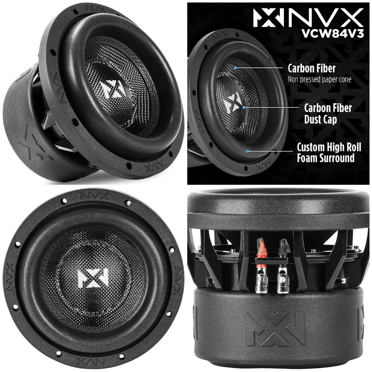 

VCW84v3 8” 1300 Watt Max (650W RMS) Dual 4-Ohm VC-Series Car Subwoofer (VCW84 Version 3)