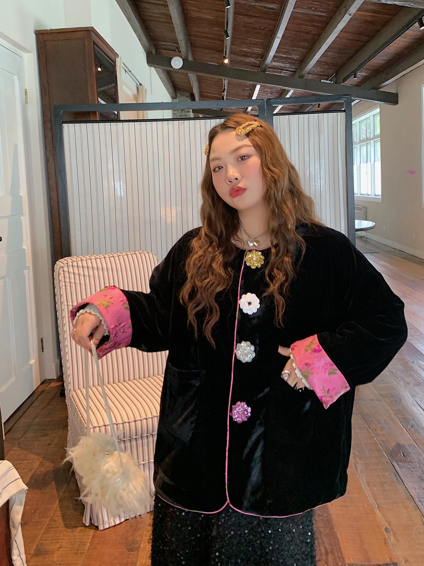 

Новая женская хлопковая куртка Kindee в китайском стиле, большие размеры, красивая зимняя верхняя одежда, утепленная, с длинными рукавами, на молнии