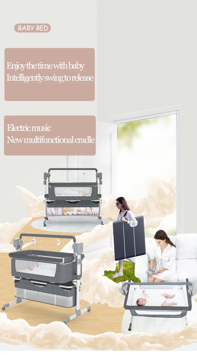 أسرة أطفال كهربائية، سرير للأطفال حديثي الولادة، سرير للطفل، مهد للطفل، سرير أطفال قابل للتكيف، سرير نوم للأطفال،