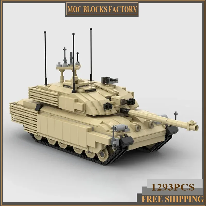

Модель военного оружия Moc, строительные кирпичи Challenger 2 TES, танк, технология, модульные блоки, подарки, рождественские игрушки, наборы «сделай сам», сборка