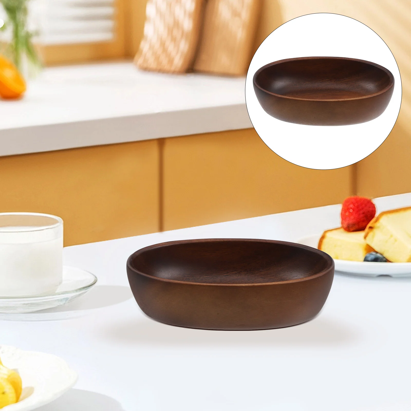 

Walnut Bowl Wooden Salad Bowls for Kitchen Mixing Fruit Ship Type Large Serving