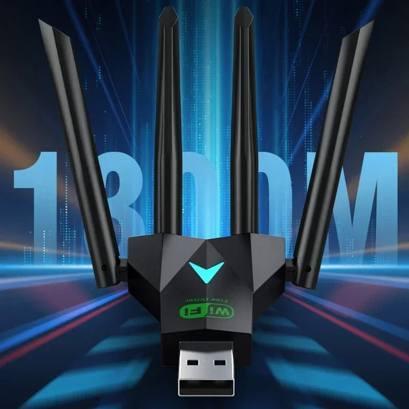 Original 4 Antennas 1200Mbps WiFi USB 3.0 Adapter 2.4G/5GHZ Dual Band WiFi Dongle Wireless Network Card 802.11AX For Win 10/11