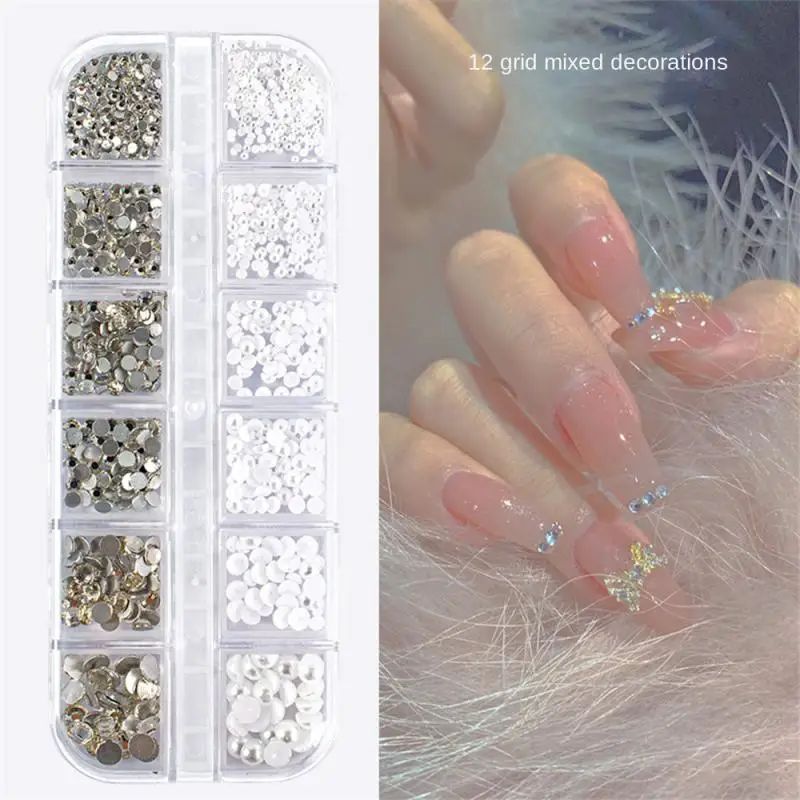 Nail Art Decoration Suitable For Various Occasions 12 Cells Per Box Nail Decoration Rhinestone Decoration Dazzling