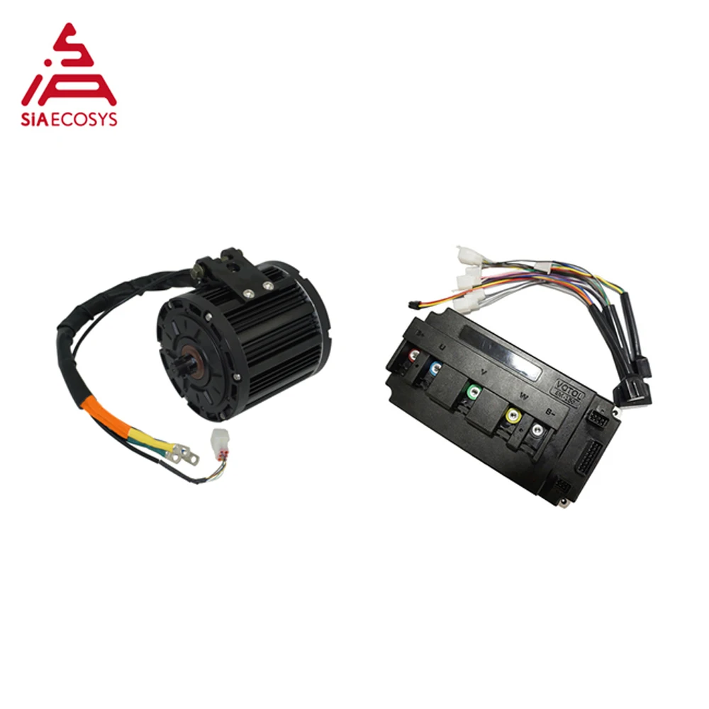 

QSmotor 138 3kw v1 Rated 5kw Continuous 72V 100KPH Belt/Sprocket Type Mid Drive Motor with EM150SP Controller Power Train Kits