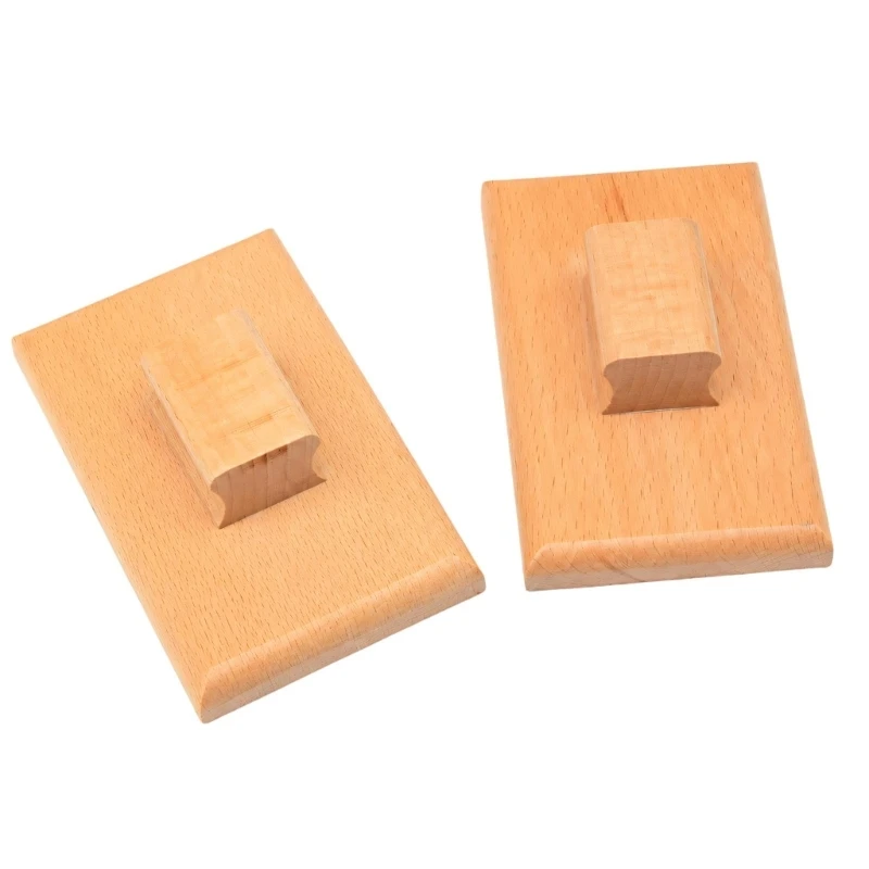 Wooden Percussion Instrument Pair for Rhythm Practice, Two Handheld Pieces With Raised Grips and Clear Wooden Sound for 69HD