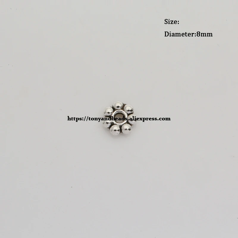 (50Pcs / Lot !) 21 Styles Zinc Alloy Tibetan Silver European Charm Connector Crimp End Beads Size 6mm HA8606B