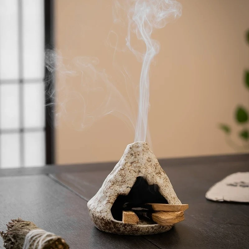 Handmade Ceramic Palo Santo Burner Smudge Bowl Incense Holder for Sage Cone Stick Home Decor Meditation