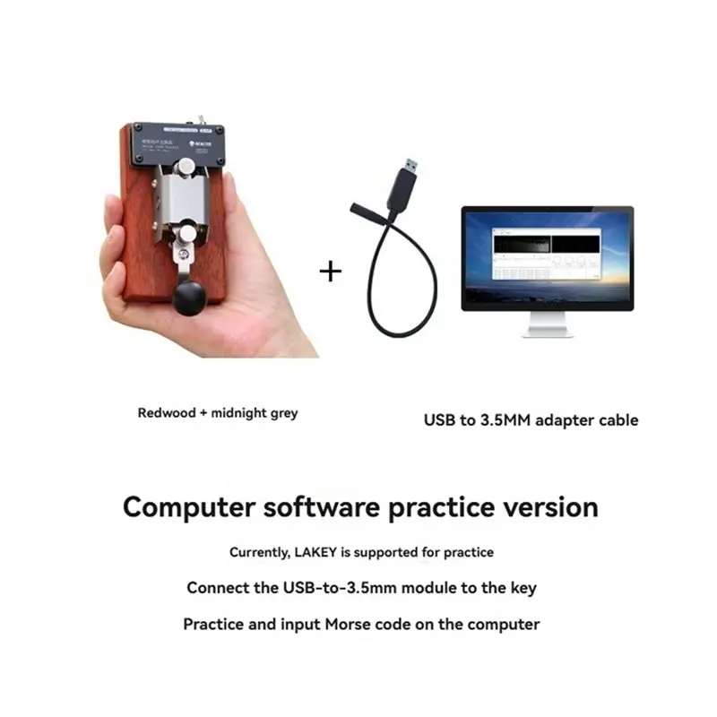 جديد! FM لراديو التلغراف مفتاح CW مورس رمز التدريب اليدوي مفتاح مع ردود الفعل الصوت والضوء لنقل الراديو عبر الراديو