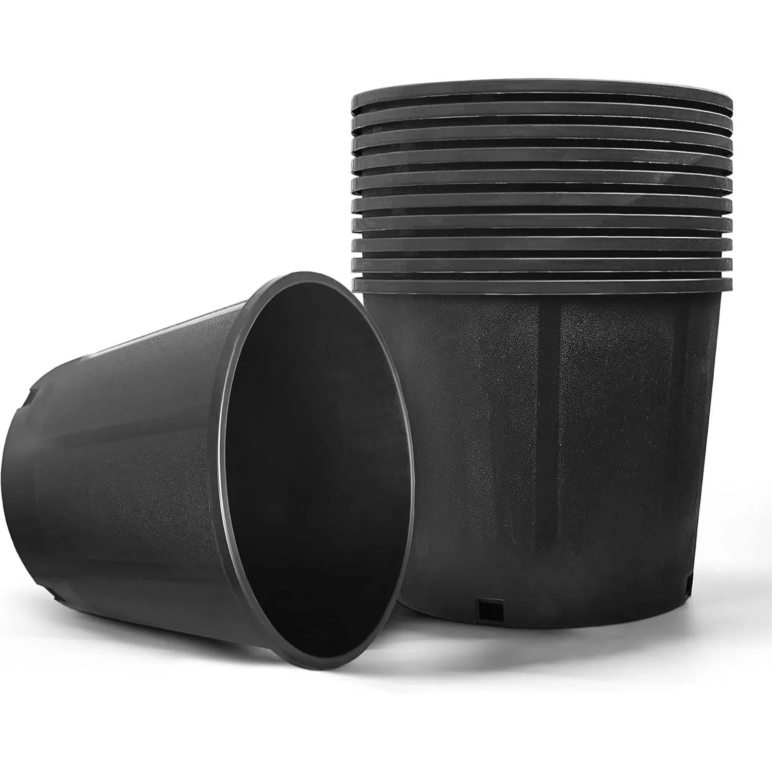 3 Gallon Flexible Nursery Pots with Drainage Holes, Plastic Plant Container for Indoor Outdoor Vegetables Flowers, 10 Pack