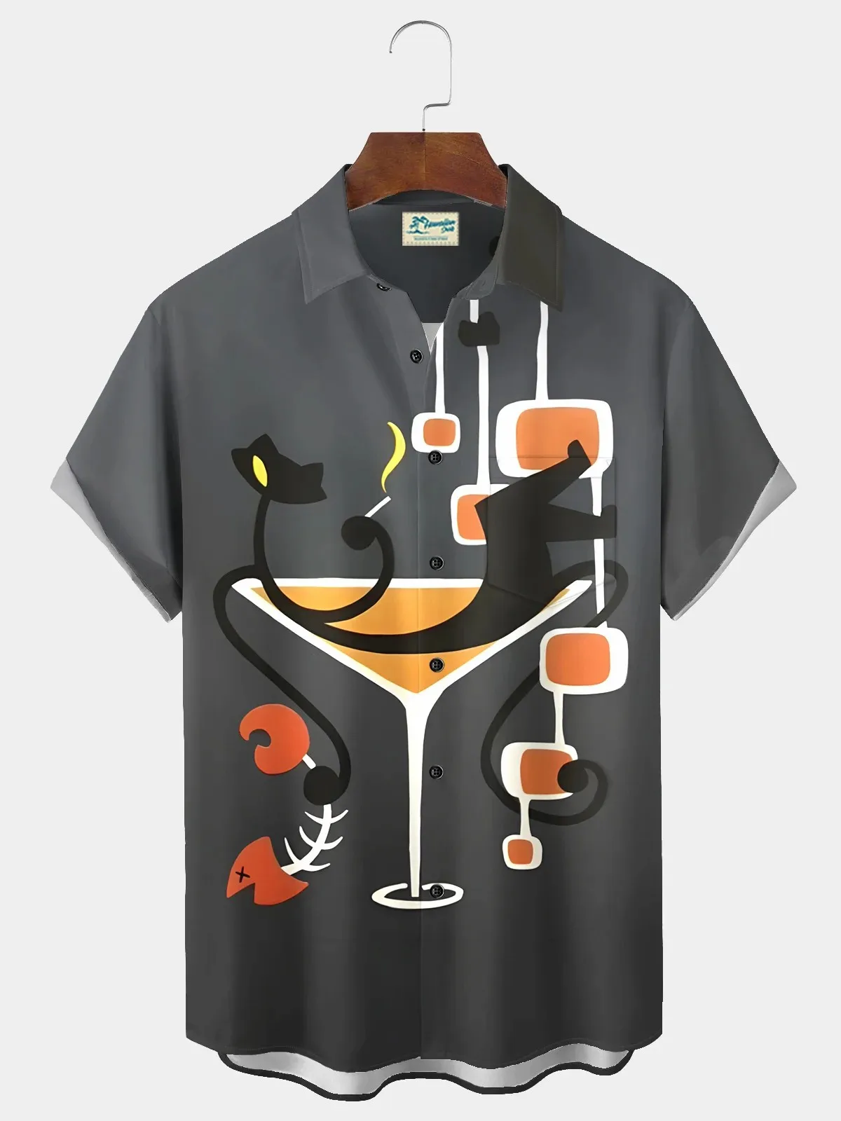 

GEOMETRIC ART GRAPHIC SHIRT WITH MEN BOX, HAWAIANS INFORMAL SHIRTS, Short Manga Shirts2025