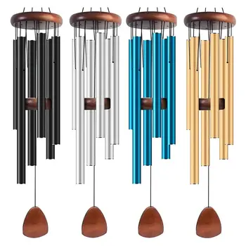 Metal Windchime Aluminum Windbell Wind Chimes 6 Rods Chimes Home decoration Craft Outdoor Garden Patio Notes Zen Meditation