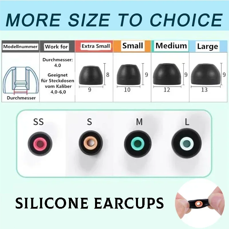 1-4Pair Silicone Ear Tips for Sony WF-1000XM5 1000XM4 1000XM3 MDR XBA Oneplus Buds Earbuds Soft In-ear Eartips Earphone Earplugs