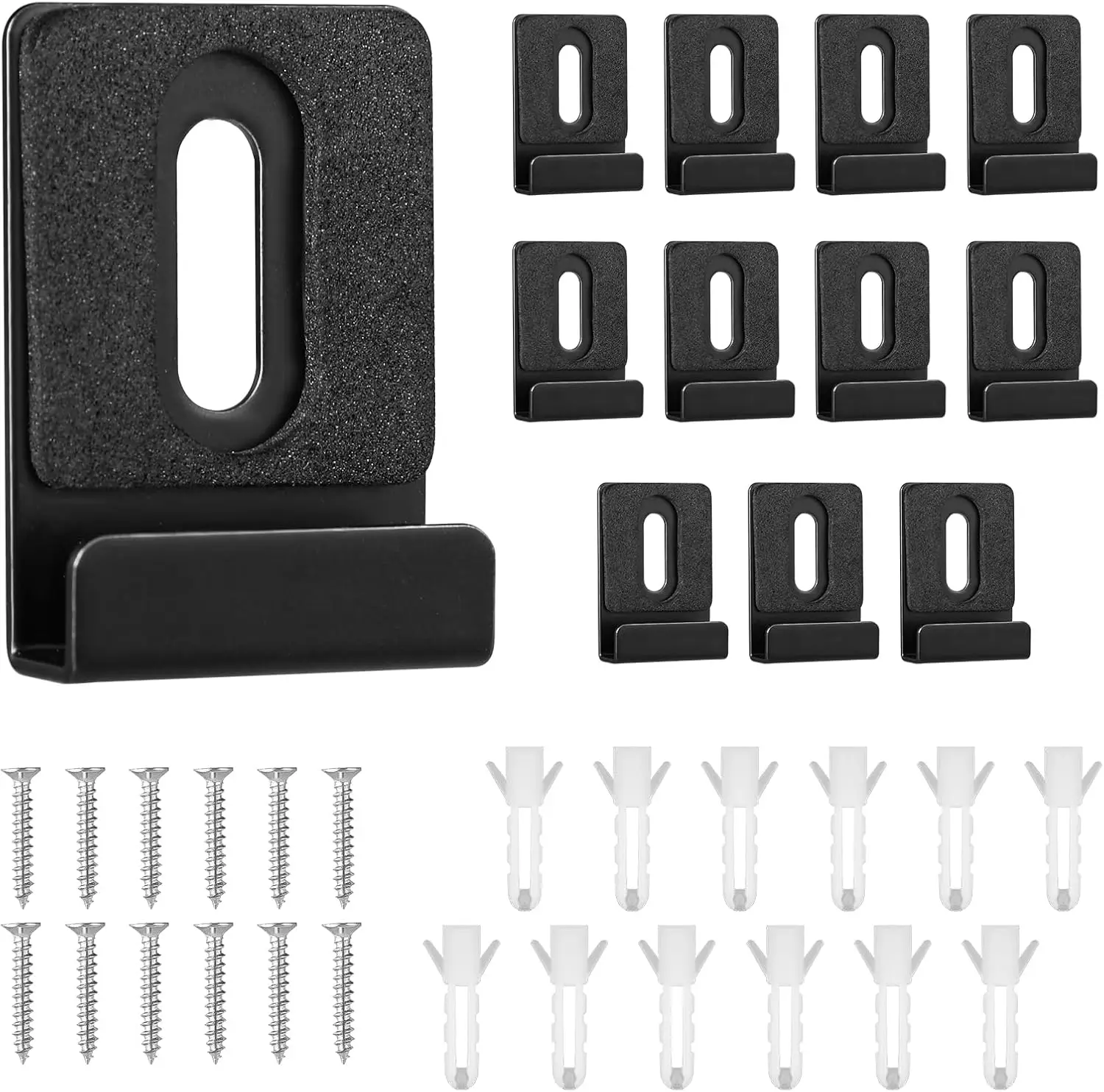 12pcs Metal Mirror Holder Kit, Mirror Clips with Screws Rubber Pads Heavy Duty Hanging Hardware Mirror Brackets Mirror Hanger fo