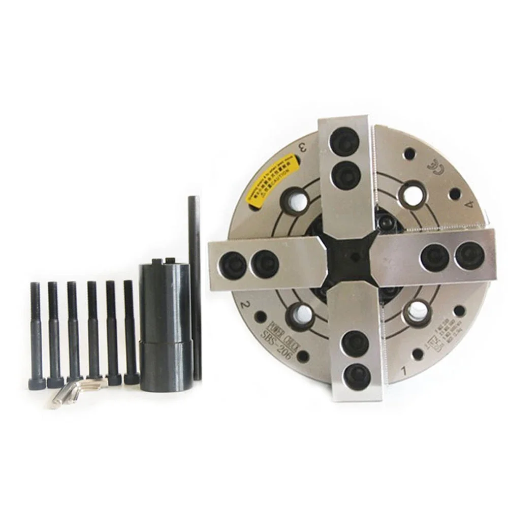 6 Inch 168mm Oil Hollow Hydraulic Chuck Solid 2/3/4Jaws Large Through Hole A5 Flange for Lathe Boring Cutting Tool Holder Hole