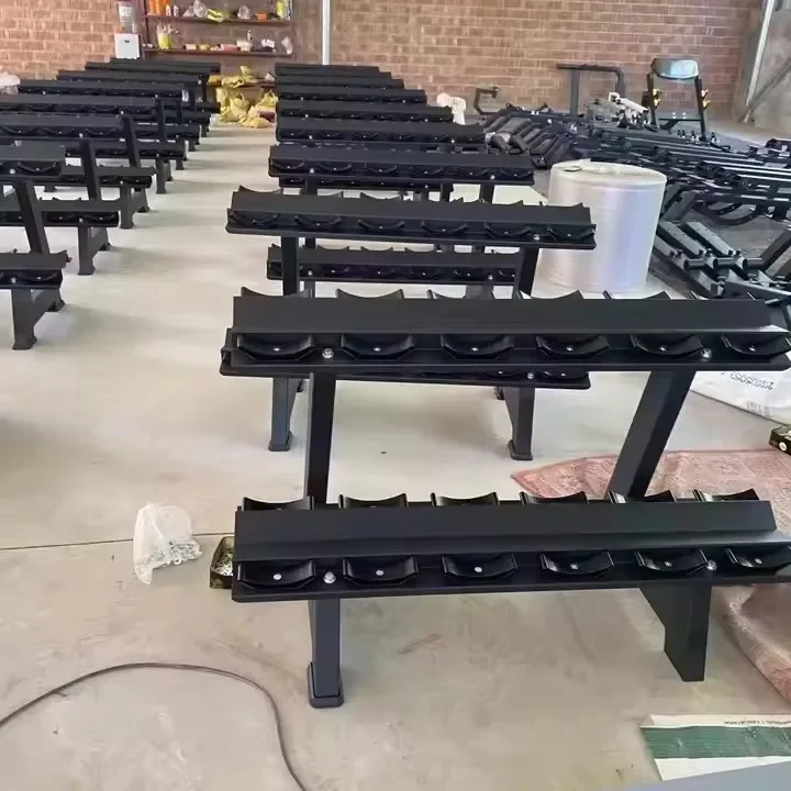 New Product Factory Wholesale 2-Tier Dumbbell Rack Custom Size Steel Weight Racks Set Strength Training Foldable Storage Solutio
