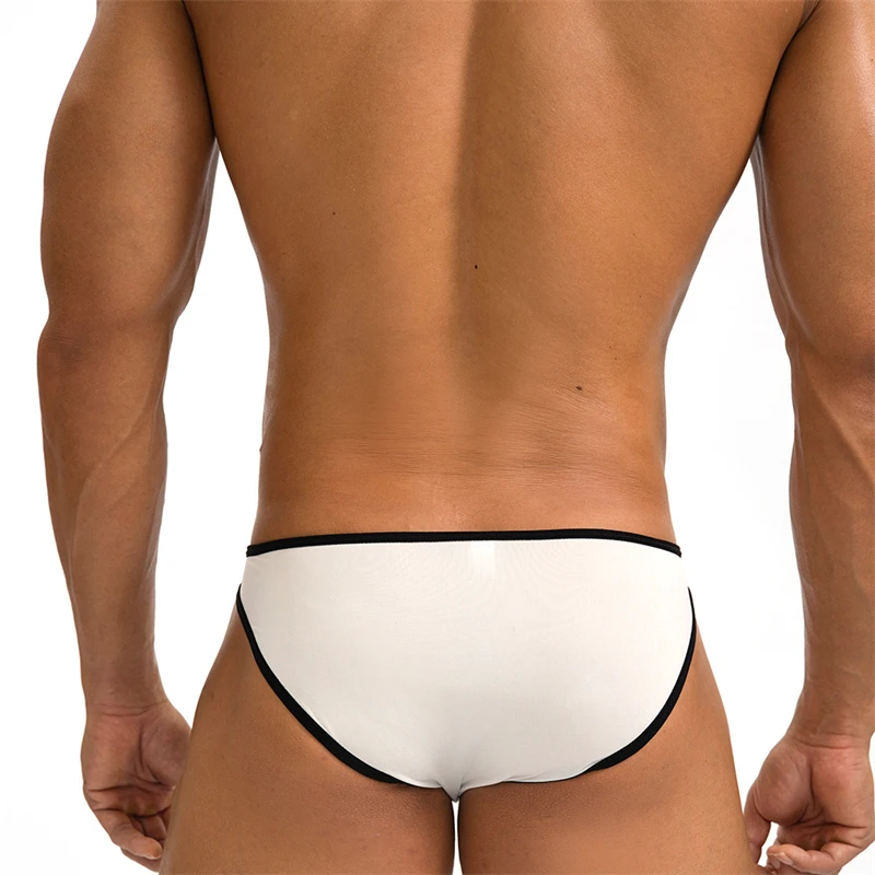 Sexy panties Men\'s underwear briefs Thin Ice silk U raised pouch low waist underpants boxers sport translucent bikini slip men