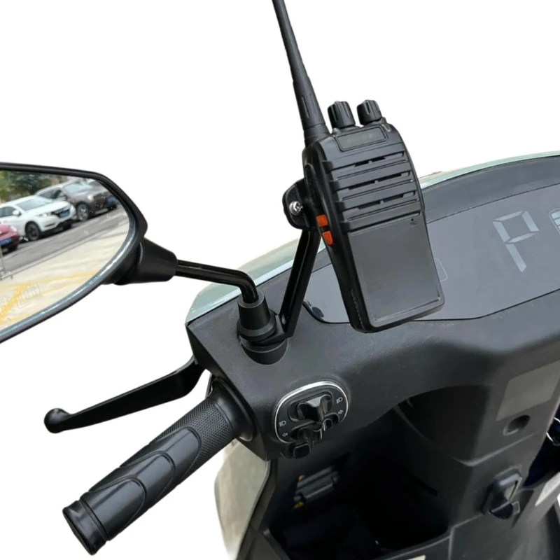 

Motorcycle WalkieTalkie Mount, Bike Two Way Radios Holder, QuickInstall Handlebars Clip for Bike Scooters Radios Clamps