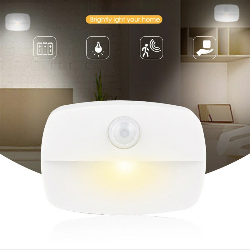 

Wireless Night Lamp with Motion Sensor LED Night Lights Batteries Nightlights Lamp for Room Corridor Closet Easy Install