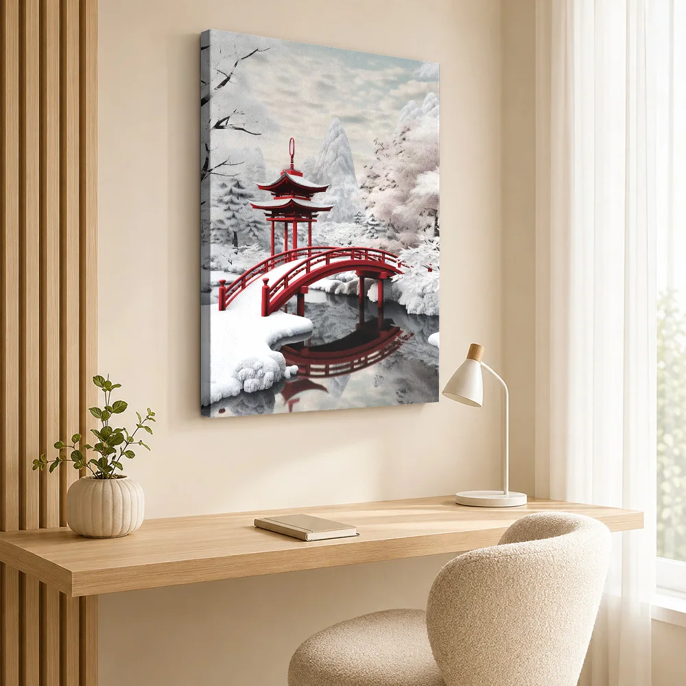 Snow in Japan Canvas Painting Poster Custom Photo Japanese Inspired Wall Art for Bedroom Decor Ready to Hang Housewarming Gift