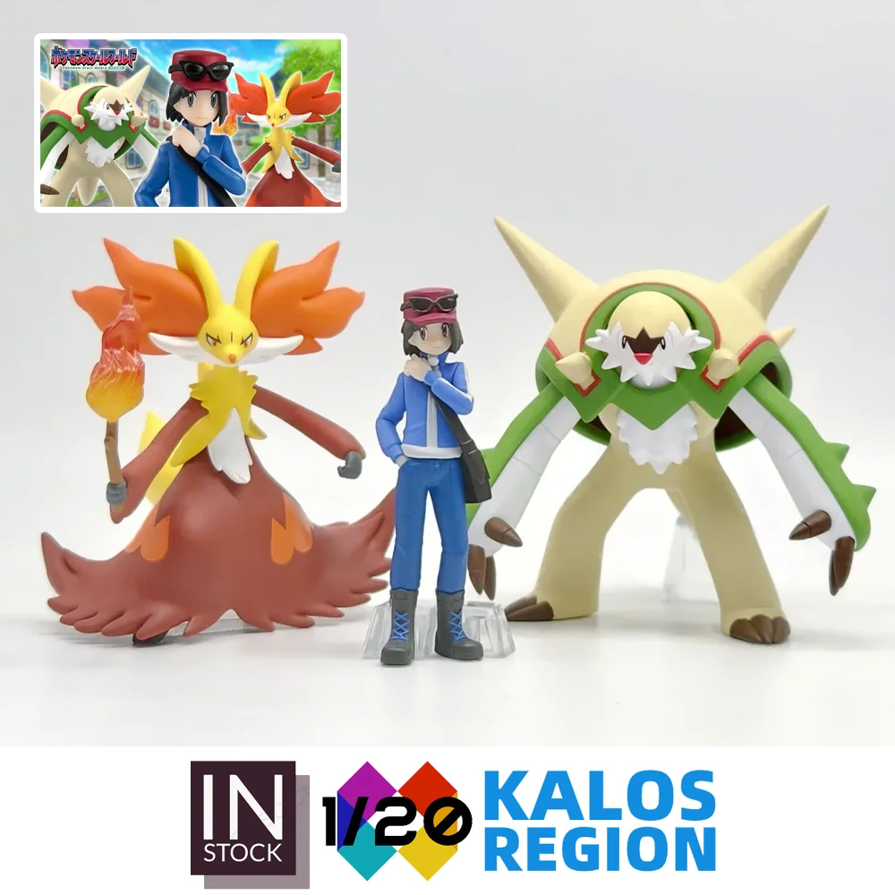 

[In Stock][BanDai]1/20 PVC Scale World [PVC][Kalos Region] – Calem & Chesnaught & Delphox