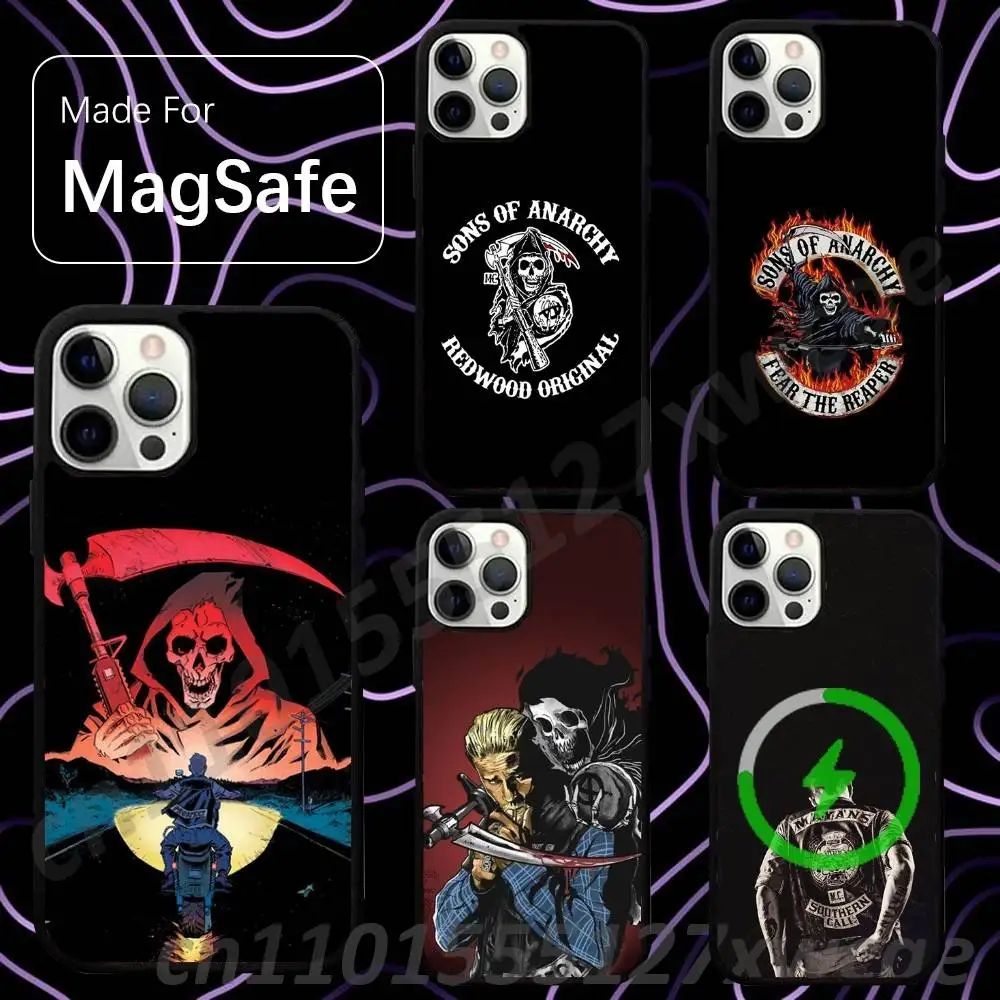 S-Sons Of A-AnarchyS Mayans For Magsafe Wireless Charger Case For iPhone 15,16,17,13,14,11,12,Pro,Max,Plus,E,Air,Mini Cover